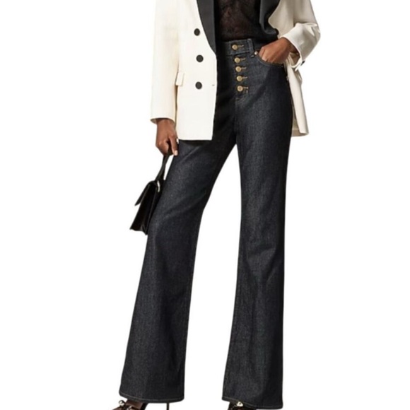 J. Crew Denim - High-Waisted Dark Wash Wide-Leg Jeans